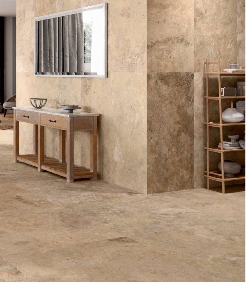 CARRELAGE GRES CERAME EFFET TRAVERTIN IZMIR  60 X 120 X 0,8 CM  (2) SUR LUNEL - HERAULT - 34